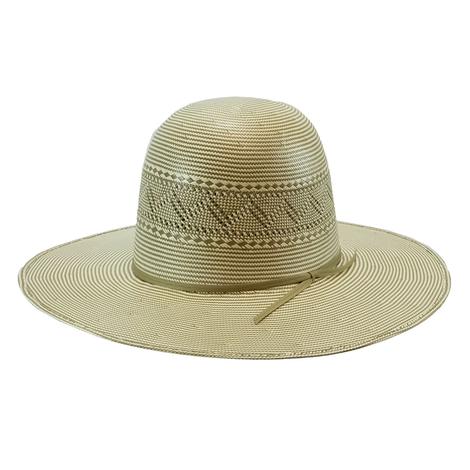 Serna 4.25" Brim Open Crown Natural and Dark Tan Straw Hat